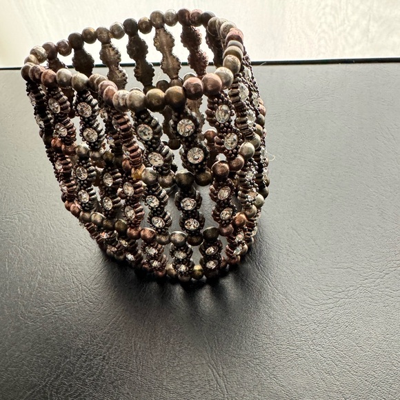 Crystal and earth tone bracelet. Beautiful and gently used. - Picture 2 of 6